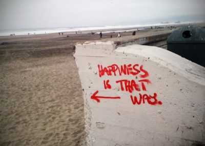 Happiness is that way.