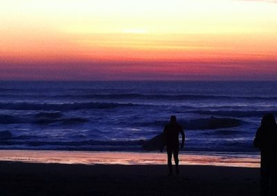 Ocean Beach Sunset Surfer