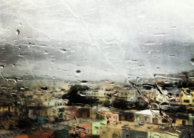 Rainy view on BART