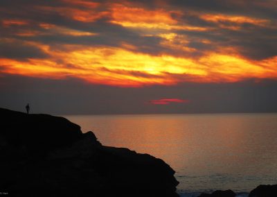 Smokey sunset at Montara Beach