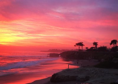 Colorful Sunset at Lighthouse Field State Beach - vertical