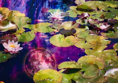 Cosmic sparkly lilypads